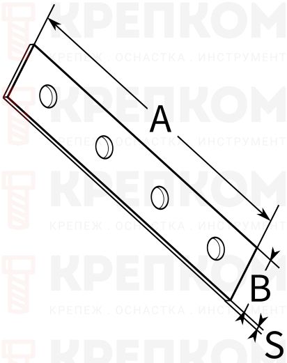 Пластина бытовая ПТ, оцинкованная сталь - схема