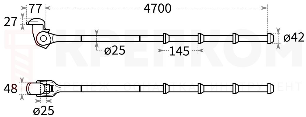 Найтовое крепление (лашинг), LB-3S-50-4700 - схема, чертеж