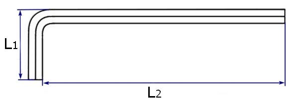 Ключ длинный Г-образный 1,5х91/15 мм Wiha 352 - схема