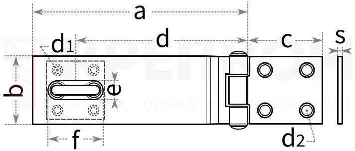 Навес с проушиной защищенный - схема, чертеж