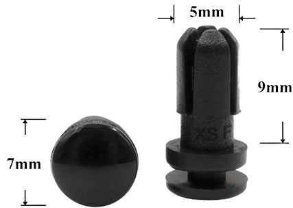 Клипса автомобильная крепежная с нажимным штырьком AS-1318 - схема