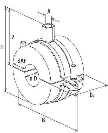 Хомут для холодных труб с механизмом быстрой фиксации Fischer FRSK -схема