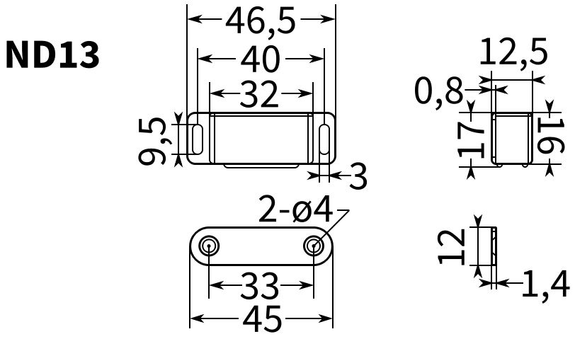 Защелка магнитная ND - схема