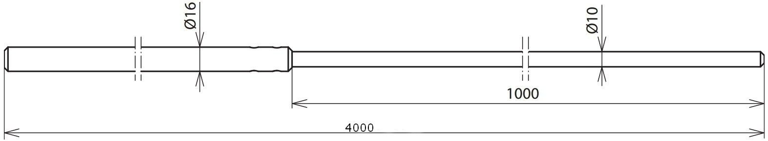 Стержневой молниеприёмник D=16/10 мм, L=4000 мм арт. 103260