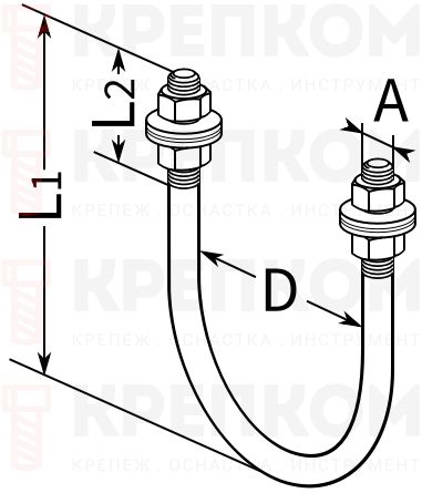 U-образная скоба для тяжелых нагрузок FMPSU Fischer -схема