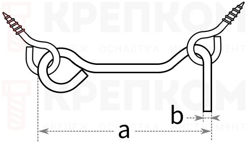 Крючок для ворот Gah Alberts - схема, чертеж