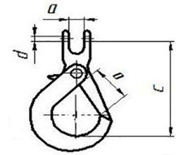 Крюк самозапирающийся с вилочным сопряжением, класс 8