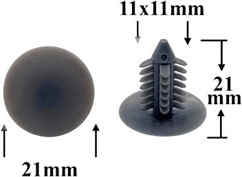 Клипса автомобильная крепежная нажимная AS-3028 - схема