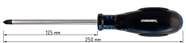 Отвертка крестовая PH3x125 мм Jonnesway HERCULES D03P3125