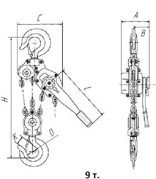 Рычажная таль Saizen - схема
