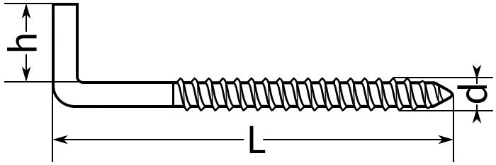 Шуруп-костыль (Г-образный) - схема