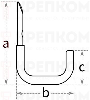 Металлический настенный крючок - схема, чертеж