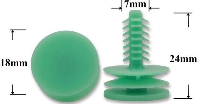 Клипса автомобильная крепежная нажимная AS-1259 - схема