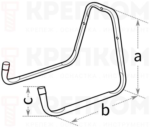 Универсальный двойной крюк Domax - схема, чертеж