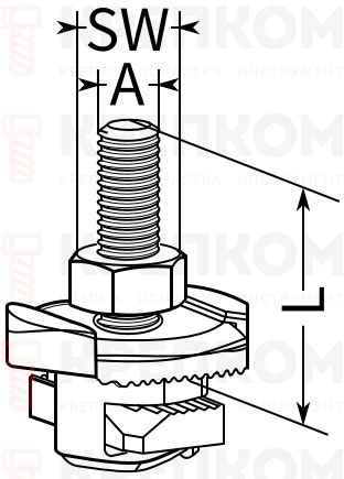 Болт Т-образный для монтажной системы FLS Fischer FHS Clix -СХЕМА