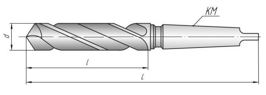 Сверло по металлу к/х DIN345 HSS-R 118° Pro H-Tools - чертеж