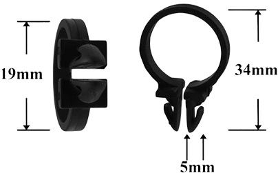 Клипса автомобильная для проводов и трубок AS-1159 - схема