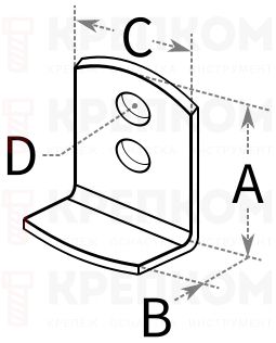 Крючок для одежды однорожковый ПТ - схема, чертеж