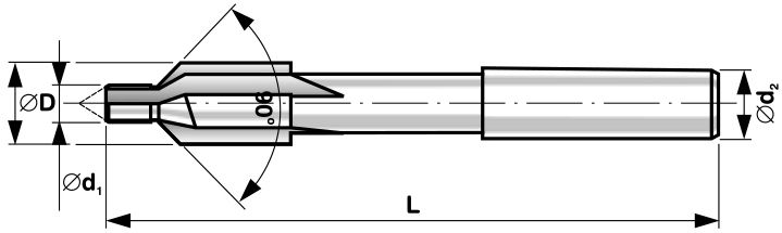 Цековка HSS-G 90° DIN1866 Bucovice - чертеж