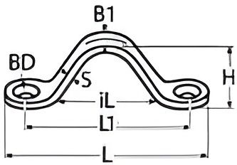 Скоба для строп с плоским креплением 8860 - схема, чертеж