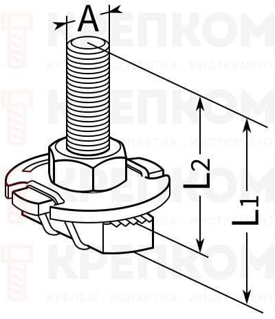 Болт Т-образный для монтажной системы FUS и MS Fischer FHS Clix S-схема