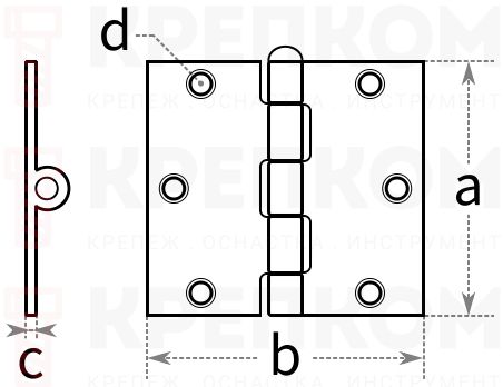 Петля усиленная - схема, чертеж