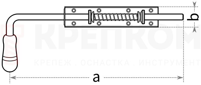 Задвижка для ворот и калиток Domax WSP - схема, чертеж