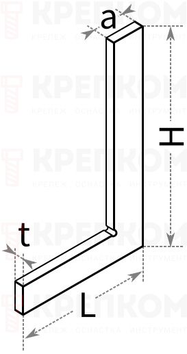 Угольник плоский 100х70 мм класс точности 1 Kinex 4033-12-010