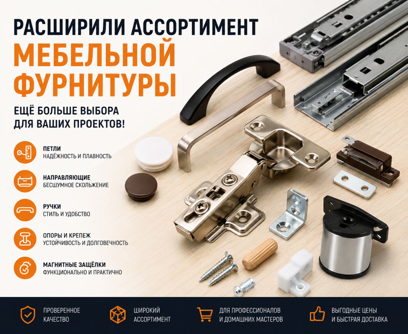 Мебельная фурнитура оптом и в розницу