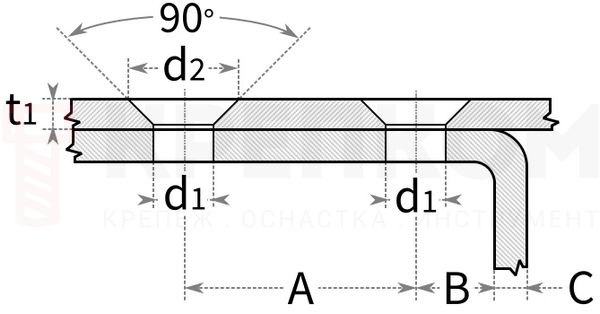 Lindapter Hollo-Bolt Flush Fit HBFF 82031 - размеры