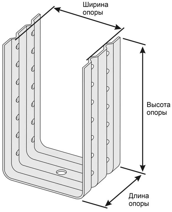 Регулируемая П-образная опора РПО Венти ДекТай - схема, чертеж