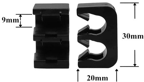 Клипса автомобильная для проводов и трубок AS-1210 - схема