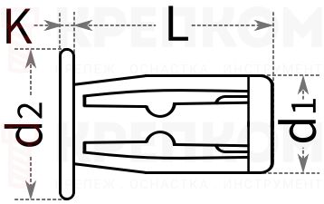Резьбовая заклепка JACKFIX - схема, чертеж