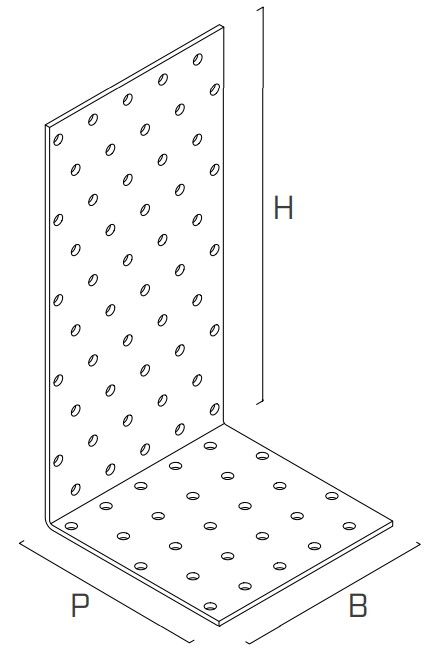 Крепежный уголок WHO200100 Holz Technic 100х100х200х2,5 - схема, чертеж