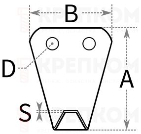 Крючок для картин до 6кг ПТ 80103К160 - схема, чертеж
