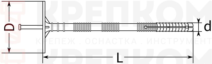 Дюбель с крышкой IZM-T-схема