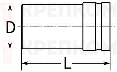 Головка торцевая ударная 22 мм, 3/4", FLANK Industrie Qualitat Kraftool 27945-22_z01 - схема, чертеж