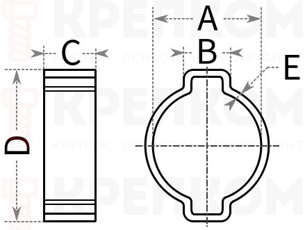 Хомут ушной Hose Clamp Mikalor - схема, чертеж