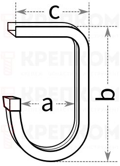 Крючок потолочный 170х90 мм Gah Alberts 805593 - схема, чертеж