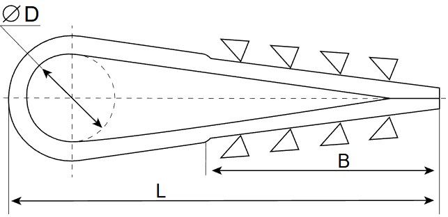 Дюбель хомут круглый белый, нейлон - схема