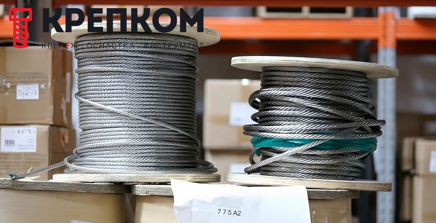 Трос стальной DIN 3055 7х7, средней жесткости, нержавеющая сталь А2 - фото