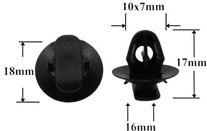 Клипса автомобильная крепежная фигурная AS-1251 - схема