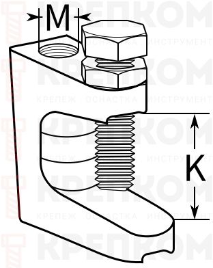 Струбцина монтажная для балок Fischer TKL-чертеж