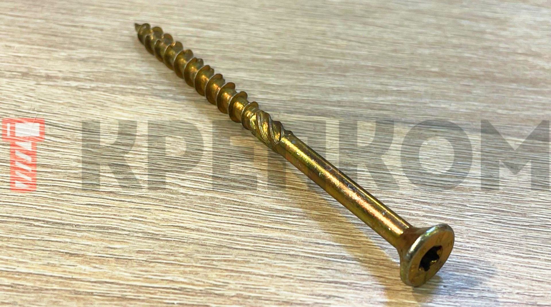 Саморез конструкционный по дереву Torx HIMTEX желтооцинкованный - фото