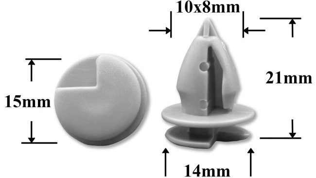 Клипса автомобильная крепежная фигурная AS-1287 - схема