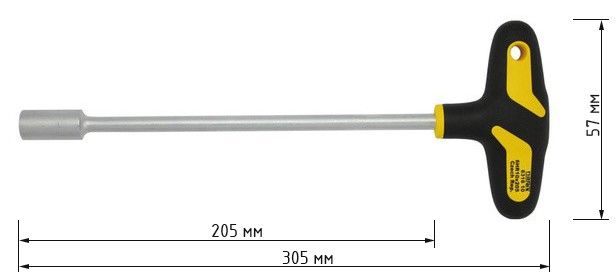 Отвертка с Т-образной ручкой (внутренний шестигранник) HEX SWM10х205 мм NAREX S Line T Profi 831610