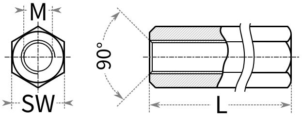 Стойка для печатных плат шестигранная BM330 616271954 - cхема, чертеж
