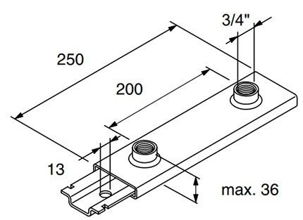 Подвижная опора Fischer GL 3/4" - чертеж