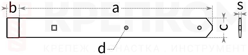 Петля накидная для ворот - схема, чертеж