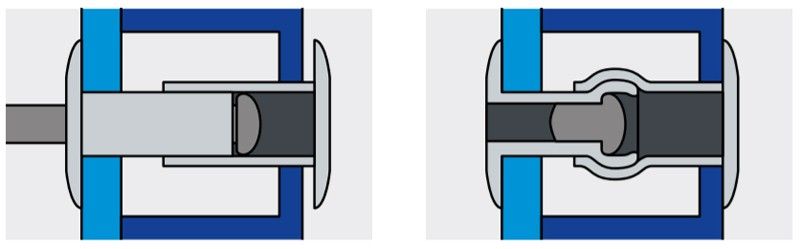 Заклепка вытяжная сталь/сталь с широким бортиком, двухсторонняя
